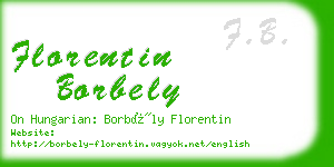 florentin borbely business card